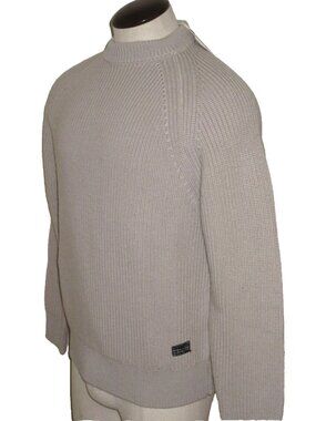 OOBE Brand Men's Leon Crew Neck Virgin Wool Sweater Natural Beige Size Large NWT